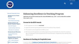 Enhancing Excellence in Teaching Program – Nebraska Department ...