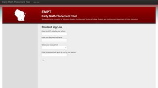 EMPT - student sign in - Placement Testing