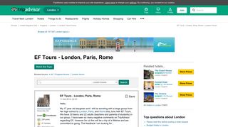EF Tours - London, Paris, Rome - London Message Board - TripAdvisor