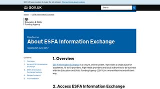 About ESFA Information Exchange - GOV.UK
