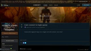 Cant connect to login queue - EUW boards - League of Legends