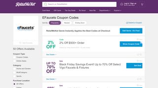 $10 Off eFaucets Coupon, Promo Codes - RetailMeNot