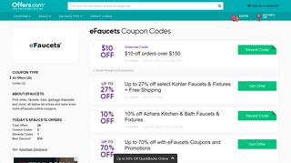 $10 off eFaucets Coupon Codes & Promotional Codes 2019 - Offers.com