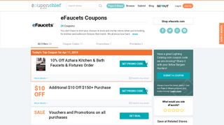 eFaucets Coupon Codes - Save 10% with Feb. 2019 Coupons