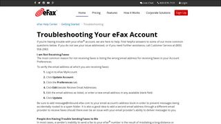 Troubleshooting - eFax®
