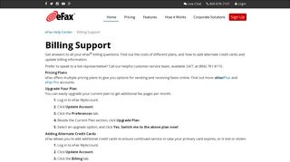eFax Billing Support - eFax®