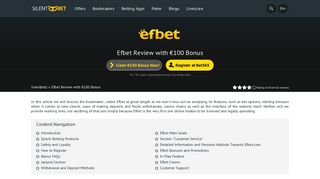 Efbet.com Full Review - Get up to €100 Welcome Bonus | Silentbet.com
