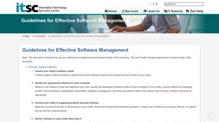 Guidelines for Effective Software Management - CUHK ITSC