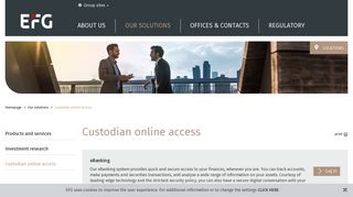 Custodian online access - Homepage - EFG Capital