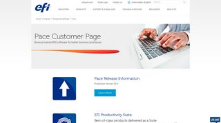 EFI - Pace Customer Page - Productivity Software