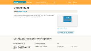 Efile.ksu.edu.sa server and hosting history