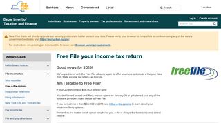 Free File your income tax return - Department of Taxation and Finance