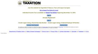 State of Hawaii | Department of Taxation | Welcome to E-Filing