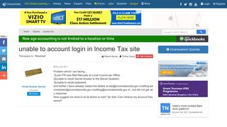 unable to account login in Income Tax site - CAclubindia