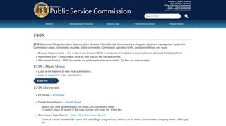 EFIS | Missouri Public Service Commission