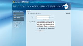 City of Chicago Board of Ethics: Login