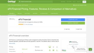 eFit Financial Pricing, Features, Reviews & Comparison of Alternatives ...