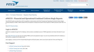 eFOCUS - Financial and Operational Combined Uniform Single ... - finra