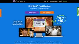 LOUISIANA Food Handlers Card | eFoodhandlers® | $10