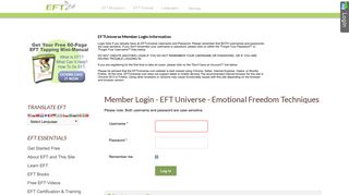 Member Login - EFT Universe - Emotional Freedom Techniques | EFT ...