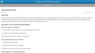 Getting Started Guide – eFulfillment Service Order Fulfillment Support