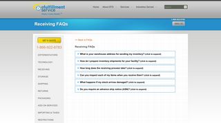 Receiving FAQs | eFulfillment Service