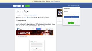 How to recharge - Facebook
