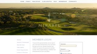 Mirabel Golf Club Member Login