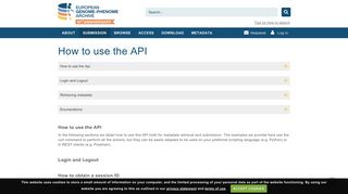 How to use the API - EGA European Genome-Phenome Archive