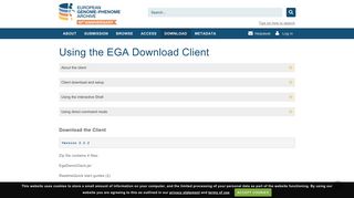 Using the EGA Download Client - European Genome-phenome Archive
