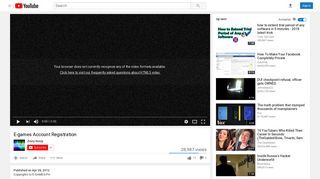 E-games Account Registration - YouTube