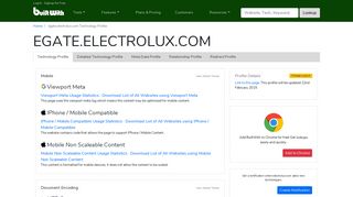 egate.electrolux.com Technology Profile - BuiltWith