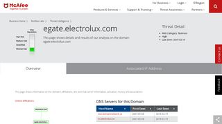 www.egate.electrolux.com - Domain - McAfee Labs Threat Center