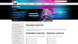 eGazettes - Government Printing Works