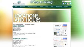 EGEFCU :: Locations and Hours