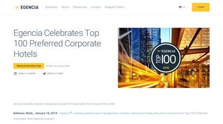 Egencia Celebrates 2018 Top 100 Preferred Corporate Hotels - Egencia