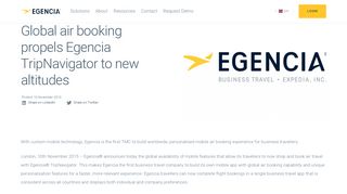 Global air booking propels Egencia TripNavigator to new altitudes ...