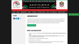 Membership Information - Emirates Golf Federation