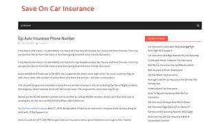 Egi Auto Insurance Phone Number – Save On Car Insurance