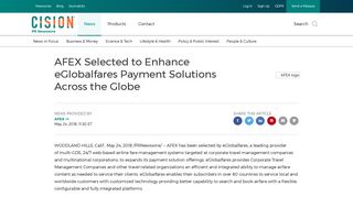 AFEX Selected to Enhance eGlobalfares Payment ... - PR Newswire