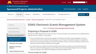 EGMS: Electronic Grants Management System | Office of the Vice ...