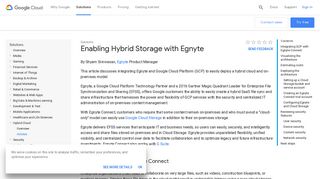 Enabling Hybrid Storage with Egnyte | Solutions | Google Cloud