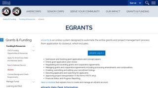 eGrants | Corporation for National and Community Service