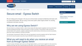 Secure email - Egress Switch - Durham County Council