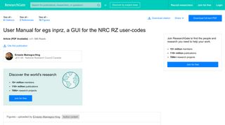 (PDF) User Manual for egs inprz, a GUI for the NRC RZ user-codes
