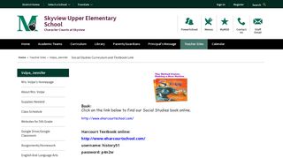 Volpe, Jennifer / Social Studies Curriculum and Textbook Link