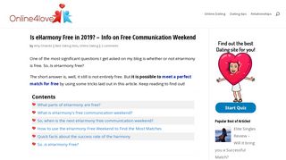 Is eHarmony Free in 2019? - Info on Free Communication Weekend