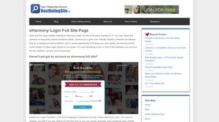 eHarmony Login Full Site Page- Frequently Asked Questions