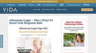 eHarmony Login - Plus 3 Ways To Boost Your Response Rate