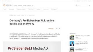 Germany's ProSieben buys U.S. online dating site eharmony | Reuters